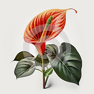 The Beauty of Simplicity Anthurium Flower, Vibrant Blooms - Generative AI