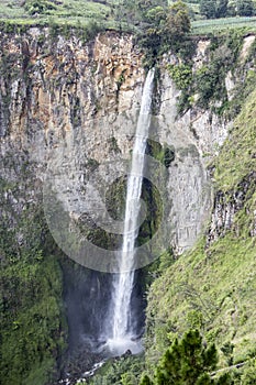 Beauty Sipiso piso waterfall in Danau Toba, North Sumatra, Indonesia.