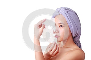 Beauty skin care cosmetics and health concept.