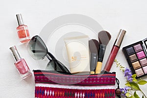 Beauty skin face cosmetic makeup for colorful woman