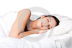 Beauty sleep and dreaming woman photo