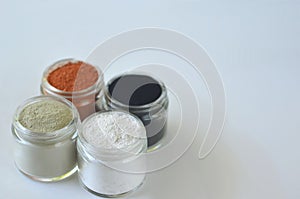 Beauty spa face mask - pink, green, red clay, kaolin and activated charcoal