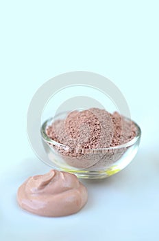 Beauty spa face mask - pink, green, red clay, kaolin and activated charcoal