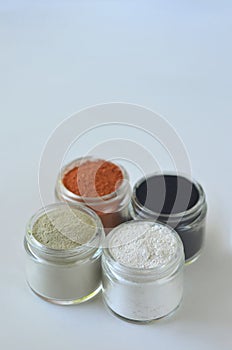 Beauty spa face mask - pink, green, red clay, kaolin and activated charcoal