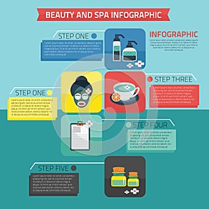 beauty and spa infographic. Vector illustration decorative design