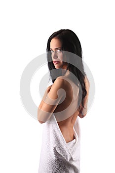 Beauty Spa Woman Portrait. Beautiful Girl Isolated