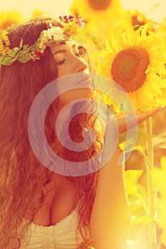 Beauty in sunflower field