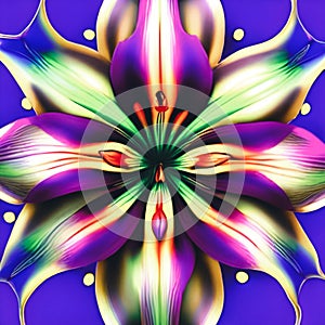 Beauty of symmetry by arranging an assortment of vibrant lilies. Panorama