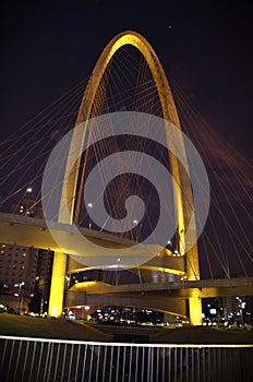 Beauty of the taiada bridge Arco da InovaÃ§Ã£o at night with its lighting photo