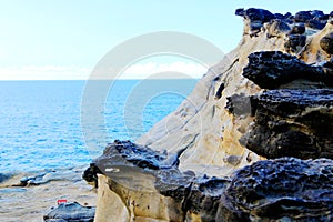 The beauty of Taiwan`s north coast is an eroded coast with large undulations