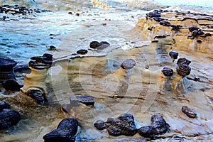 The beauty of Taiwan`s north coast is an eroded coast with large undulations