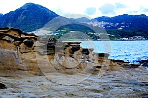 The beauty of Taiwan`s north coast is an eroded coast with large undulations