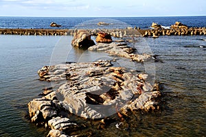 The beauty of Taiwan`s north coast is an eroded coast with large undulations