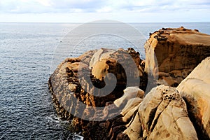 The beauty of Taiwan`s north coast is an eroded coast with large undulations