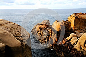 The beauty of Taiwan`s north coast is an eroded coast with large undulations