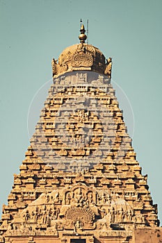 Beauty of Temple Tower Full view  - Thanjavur Big Temple photo