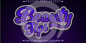 Beauty text effect editable script and pruple text style