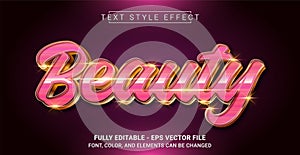 Beauty Text Style Effect. Editable Graphic Text Template