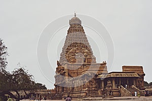 Beauty of Thanjavur Temple in Retro photo
