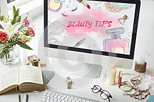 Beauty Tips Makeup Accessories Concept photo