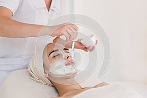 Beauty treatment in spa salon. photo