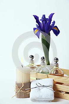 Beauty Treatment and Therapy, Candle, Oils, Flower, Towel
