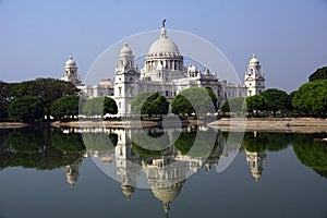 The beauty of Victoria Memorial and its reflection, Kolkata