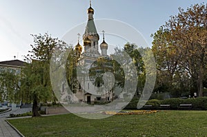Beauty view of Russian church in Sofia