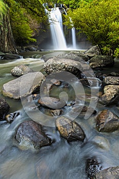 Beauty waterfall hew suwat waterfall in khoa yai national park