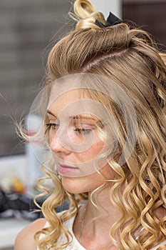 Beauty wedding hairstyle. Bride