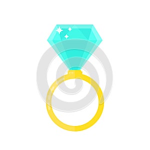 Beauty wedding ring with diamond. Vector