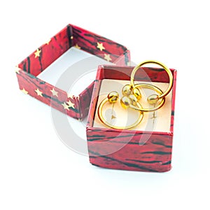 The beauty wedding ring in red box