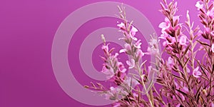 Beauty willowherb flower, garden decoration, copy space blurred background