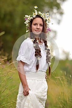 Beauty woman with dress flying