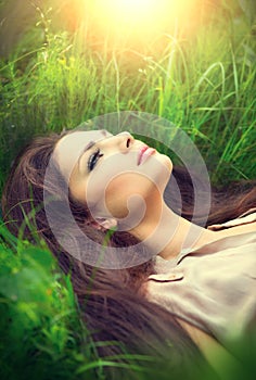 Beauty woman enjoying nature