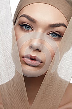 Beauty Woman Face With Even Skin Tone Foundation