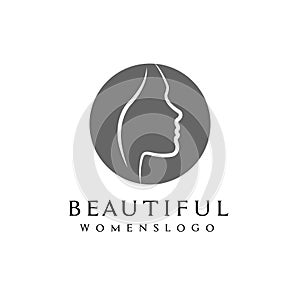 Beauty woman face,Logo design for cosmetic,spa aesthetic,