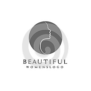 Beauty woman face,Logo design for cosmetic,spa aesthetic,vector