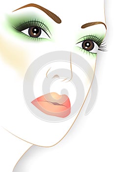 Beauty woman face with make-up