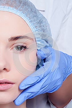 Beauty Woman face surgery close up portrait