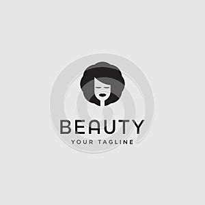 Beauty woman fashion logo. Abstract girl face design template