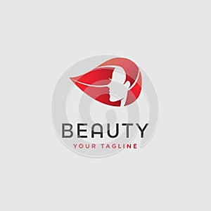 Beauty woman fashion logo. Abstract girl face modern design