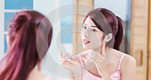 Beauty woman look mirror