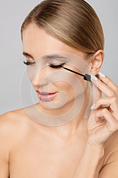 Beauty woman with perfect skin. Applying makeup concept.