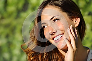 Beauty woman with a perfect smile and white tooth