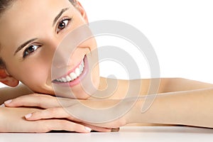 Beauty woman portrait with a perfect white smile