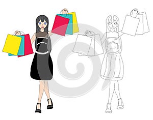 Beauty woman And Shopping bag concept shopping