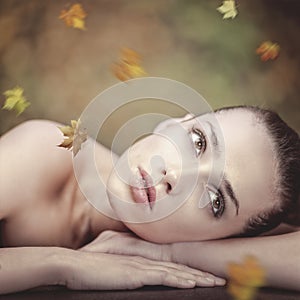 Beauty young woman dreaming