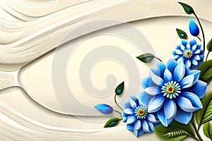 Beautyful blue flowers on a frame - card for gratulations photo
