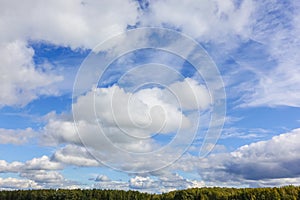 Beautyful blue sky with fleecy cloud